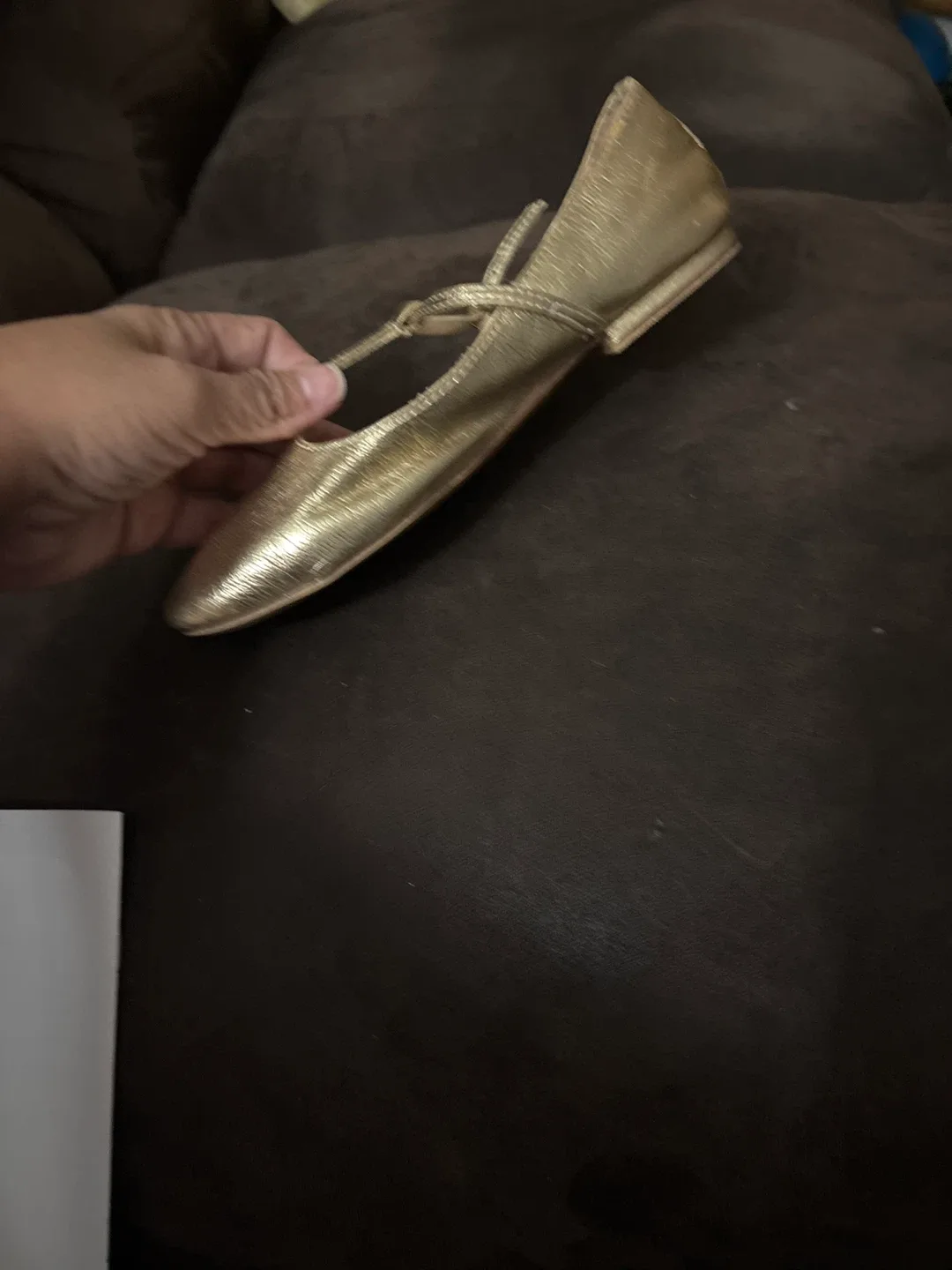 Zara Gold Ballet Flats - Size 33 image indicator(3)