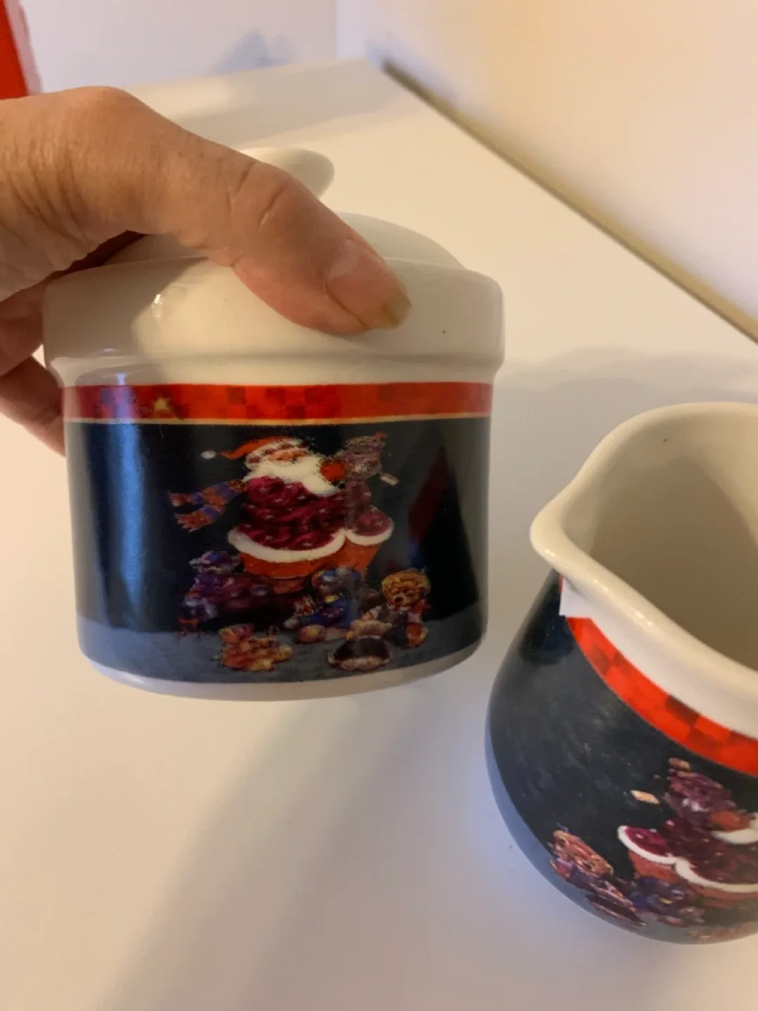 Christmas Sugar & Creamer Set - 2 Pc Ceramic image indicator(2)