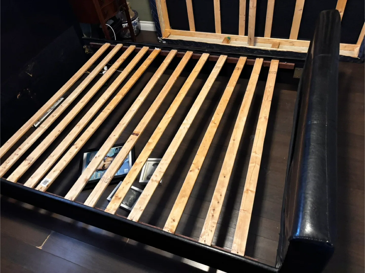 Queen Sized Black Leather Bed Frame image indicator(2)