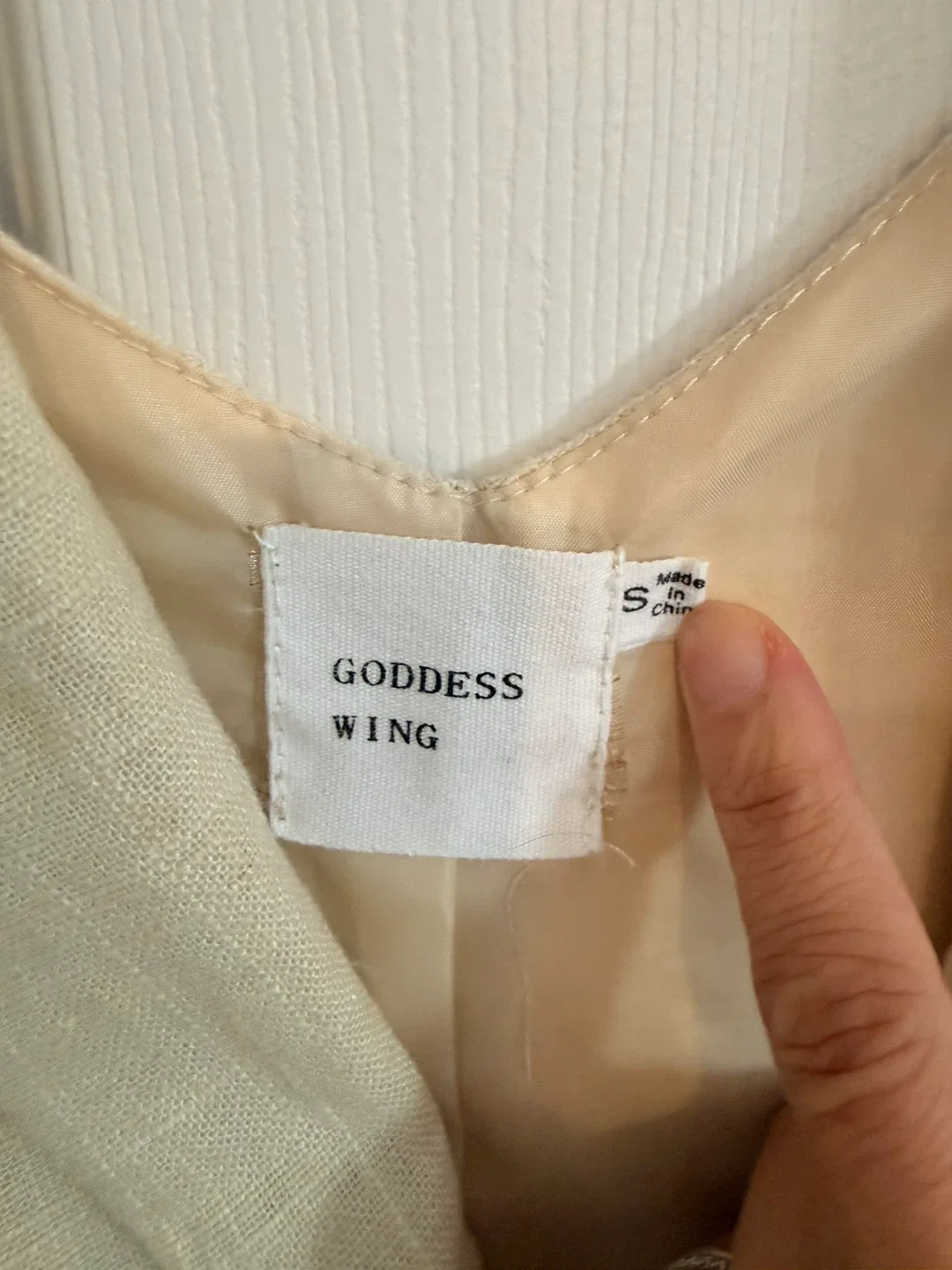 FREE with Purchase Beige Linen Blend Blazer - Size Small image indicator(3)