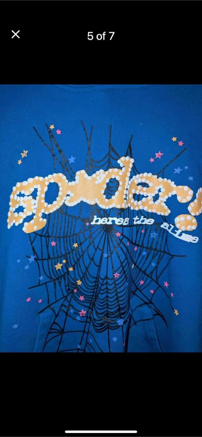 Sp5der Hoodie Blue image indicator(2)