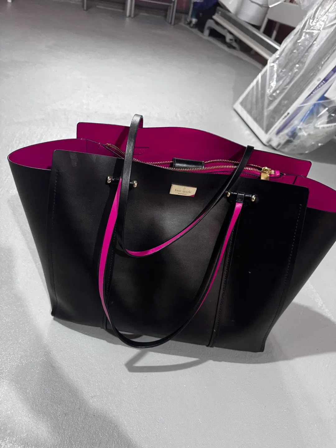 Kate Spade Black Leather Tote Bag thumbnail