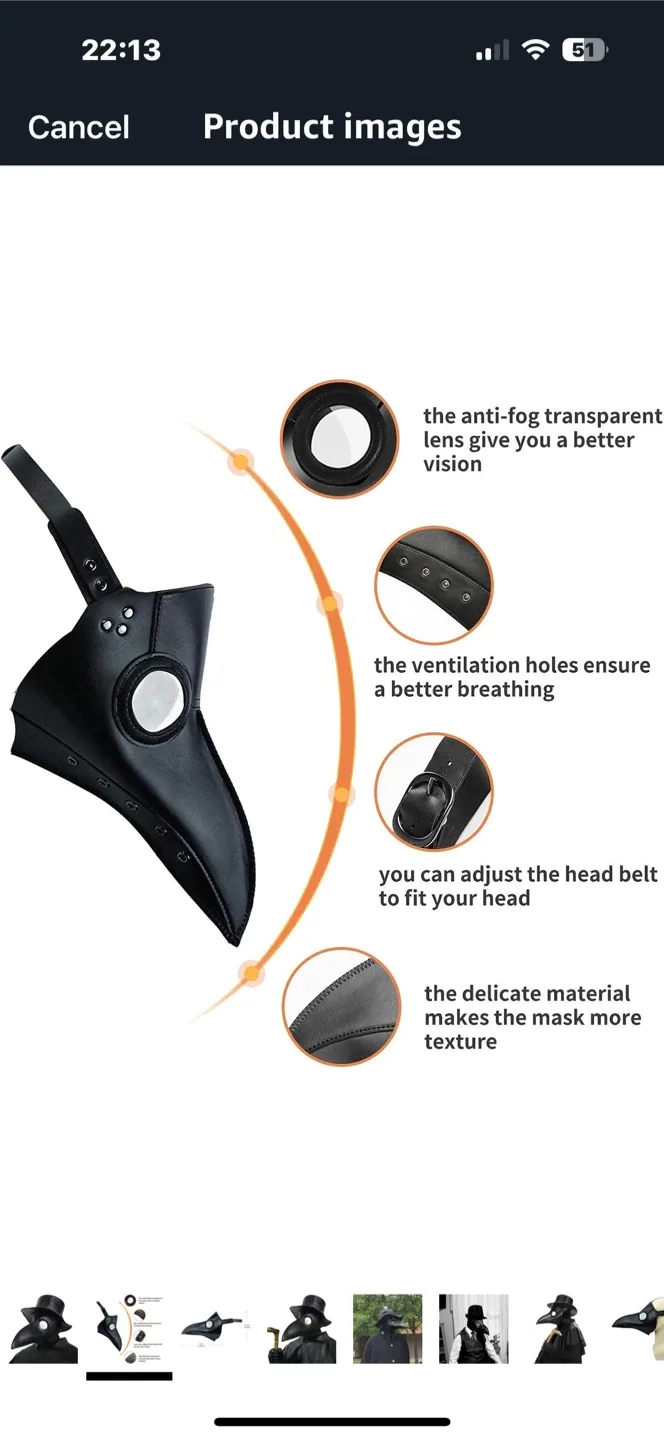 Plague Dr mask for Halloween 🥕🥕🥕 image indicator(2)