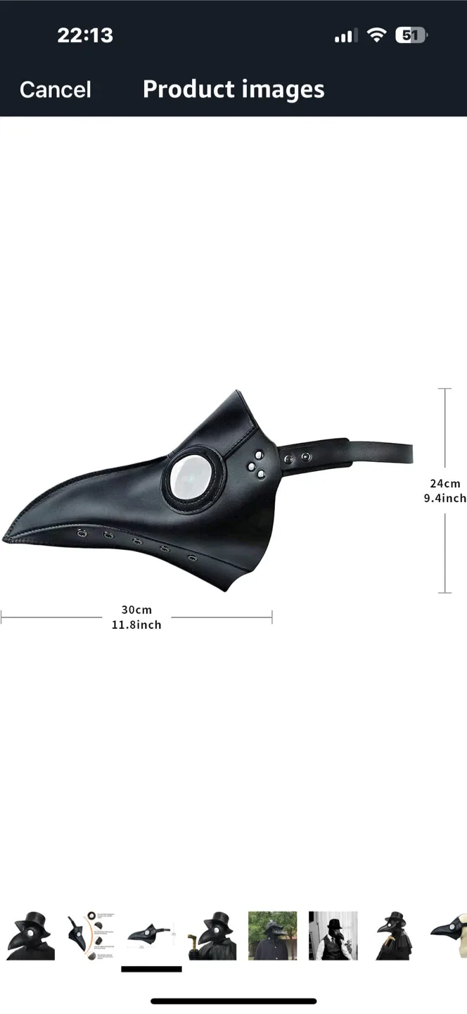 Plague Dr mask for Halloween 🥕🥕🥕 image indicator(3)