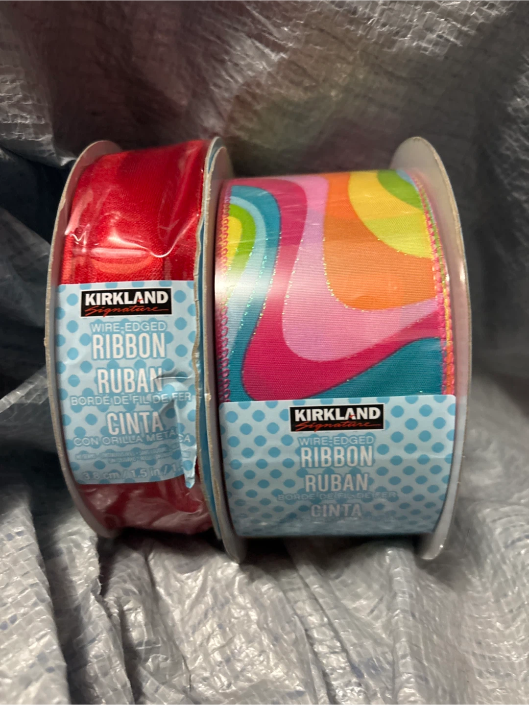 2pk Kirkland Wire-Edged Ribbon Rolls