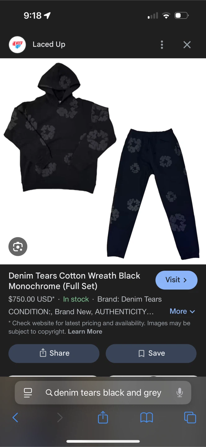 Denim Tears Black and Grey Tracksuit - photo 4