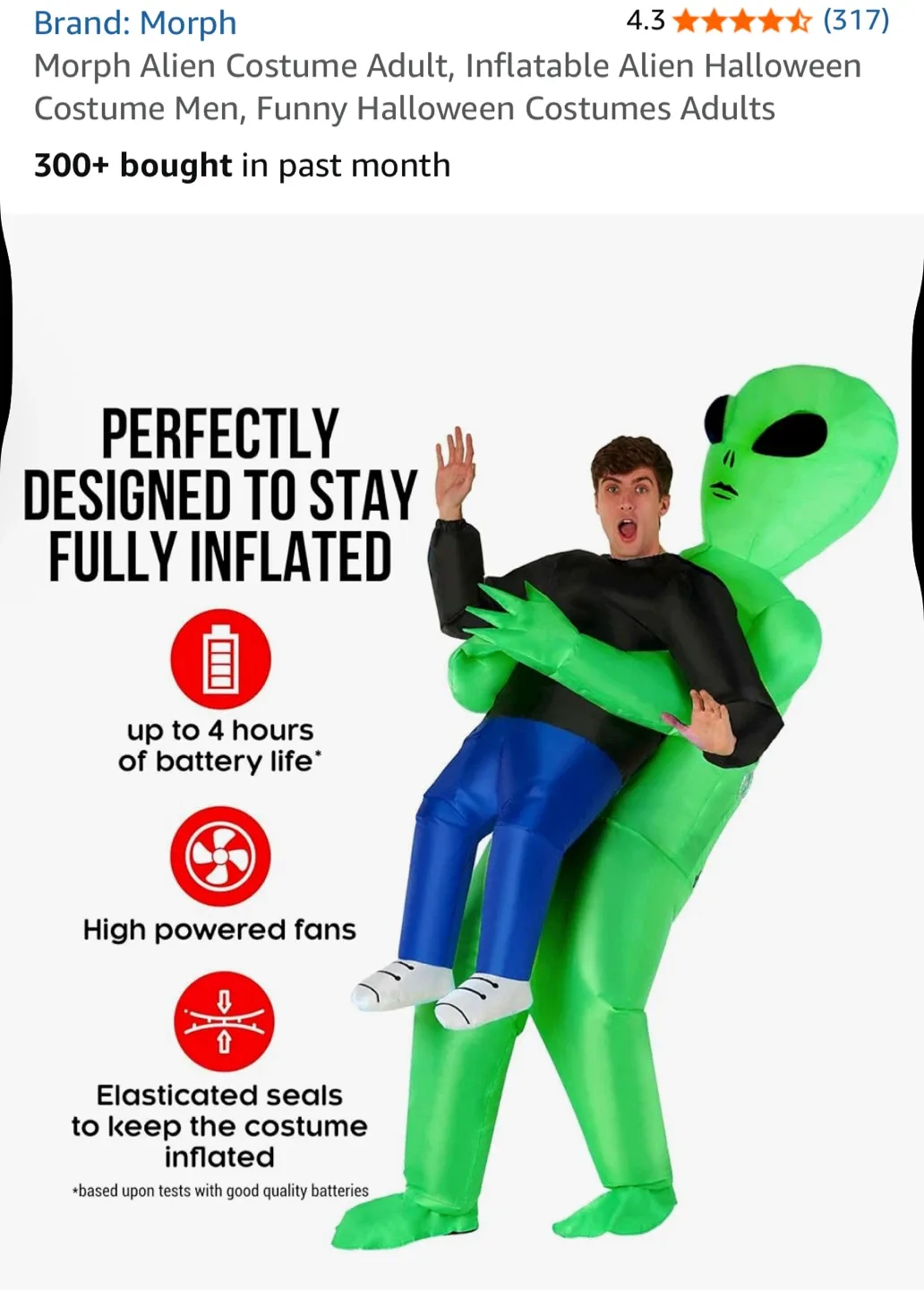 Morph Alien Inflatable Costume - Adult Halloween Fun! image indicator(2)