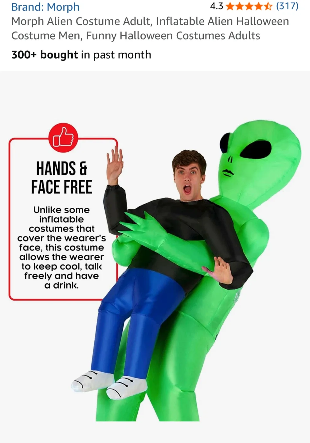 Morph Alien Inflatable Costume - Adult Halloween Fun! image indicator(4)