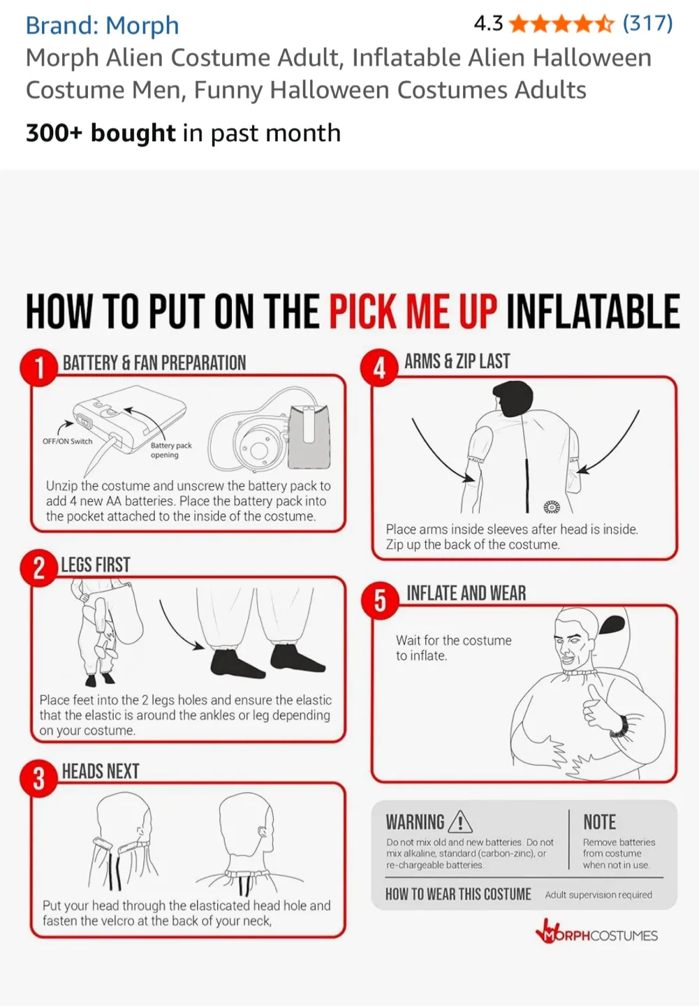Morph Alien Inflatable Costume - Adult Halloween Fun! image indicator(5)