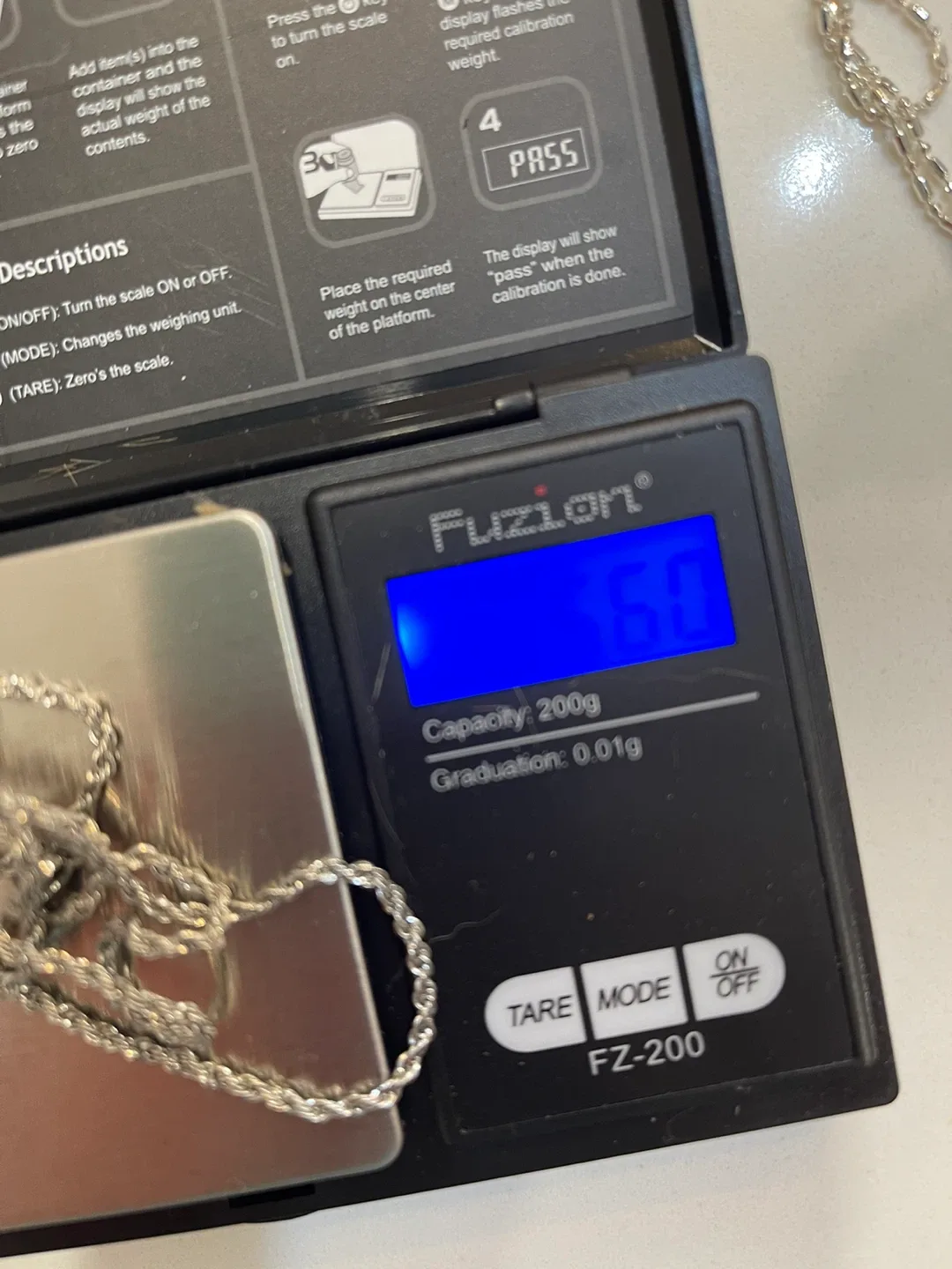 10k white gold Rope Chain Necklace image indicator(2)