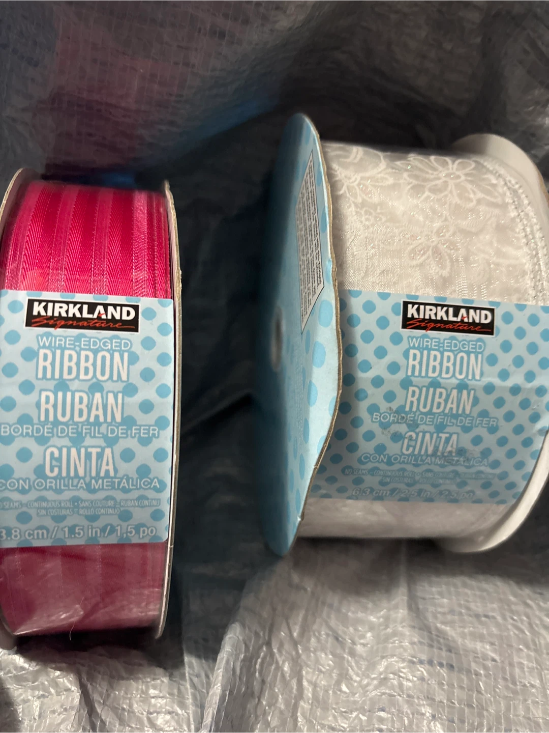 2pk Kirkland Signature Wire-Edged Ribbon