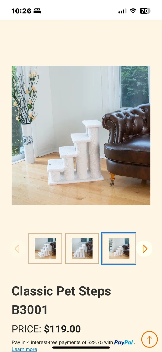 Armarkat 4-Step pet stairs  - Cream Colour image indicator(7)