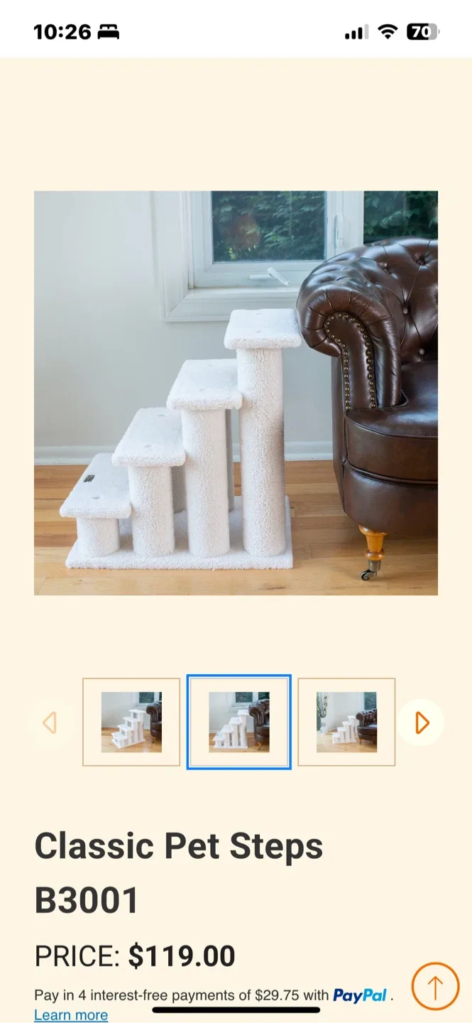 Armarkat 4-Step pet stairs  - Cream Colour image indicator(8)