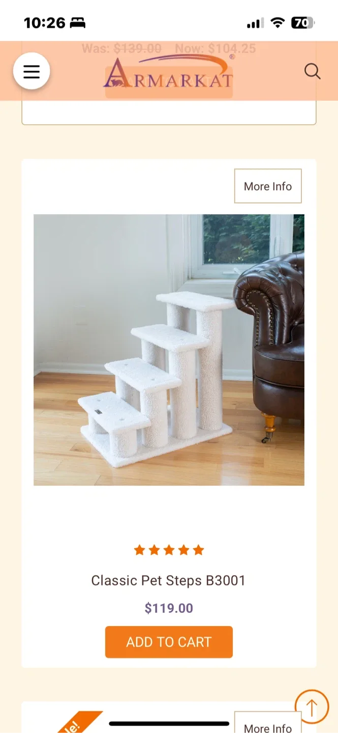 Armarkat 4-Step pet stairs  - Cream Colour image indicator(9)