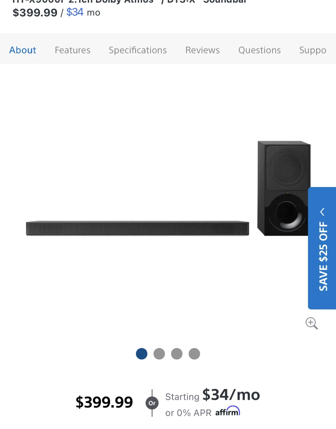 Sony HT-X9000F 2.1ch Dolby Atmos Soundbar thumbnail