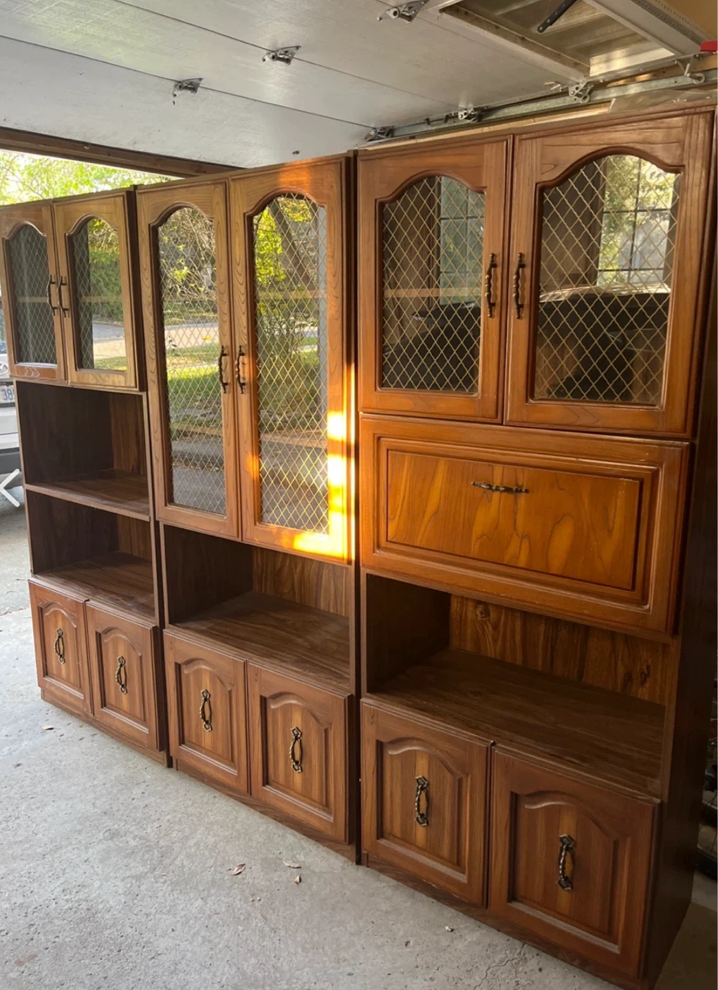 Vintage Wood Wall Unit - 3 pieces