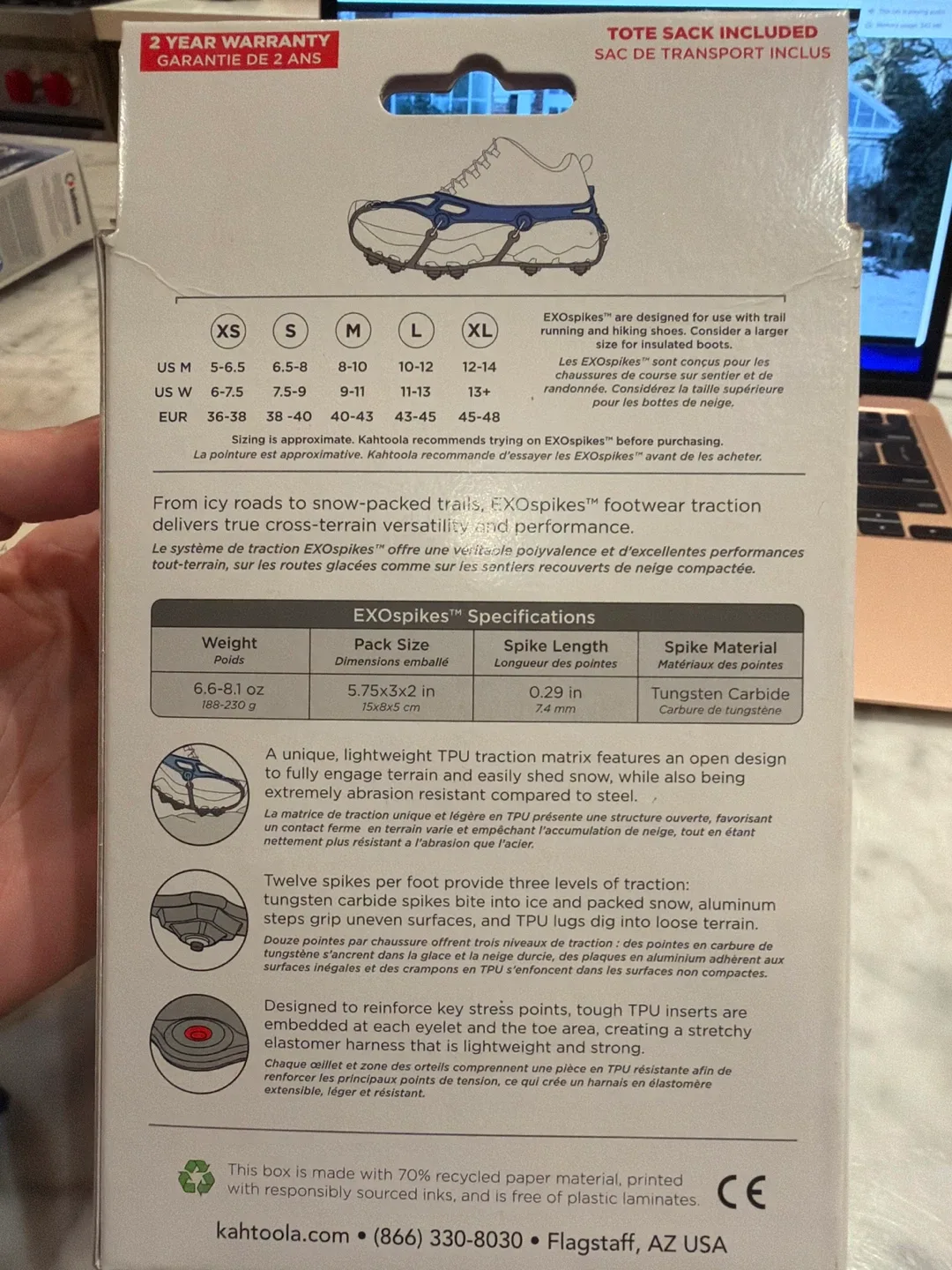 Kahtoola EXOspikes Footwear Traction - Size M image indicator(2)
