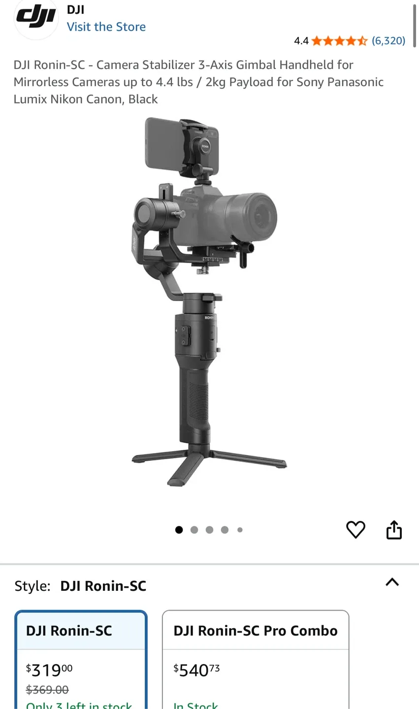 DJI Ronin-SC Camera Stabilizer Gimbal image indicator(2)