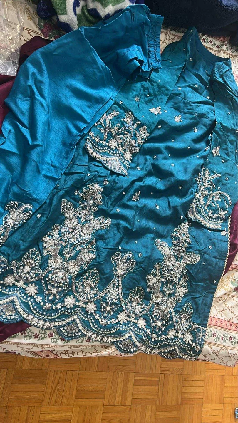 Teal Embroidered Suit thumbnail