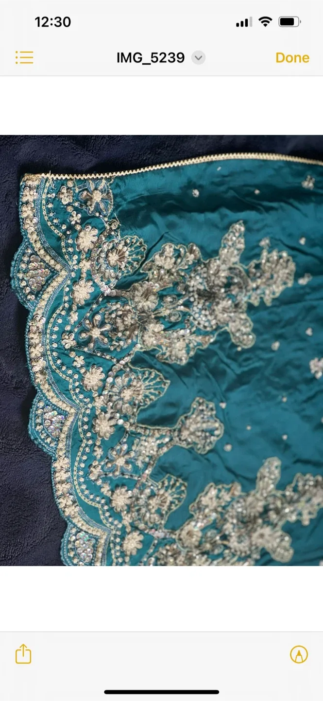 Teal Embroidered Suit image indicator(3)