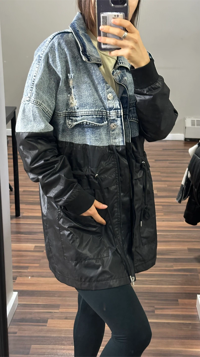 Denim & Black Panel Jacket