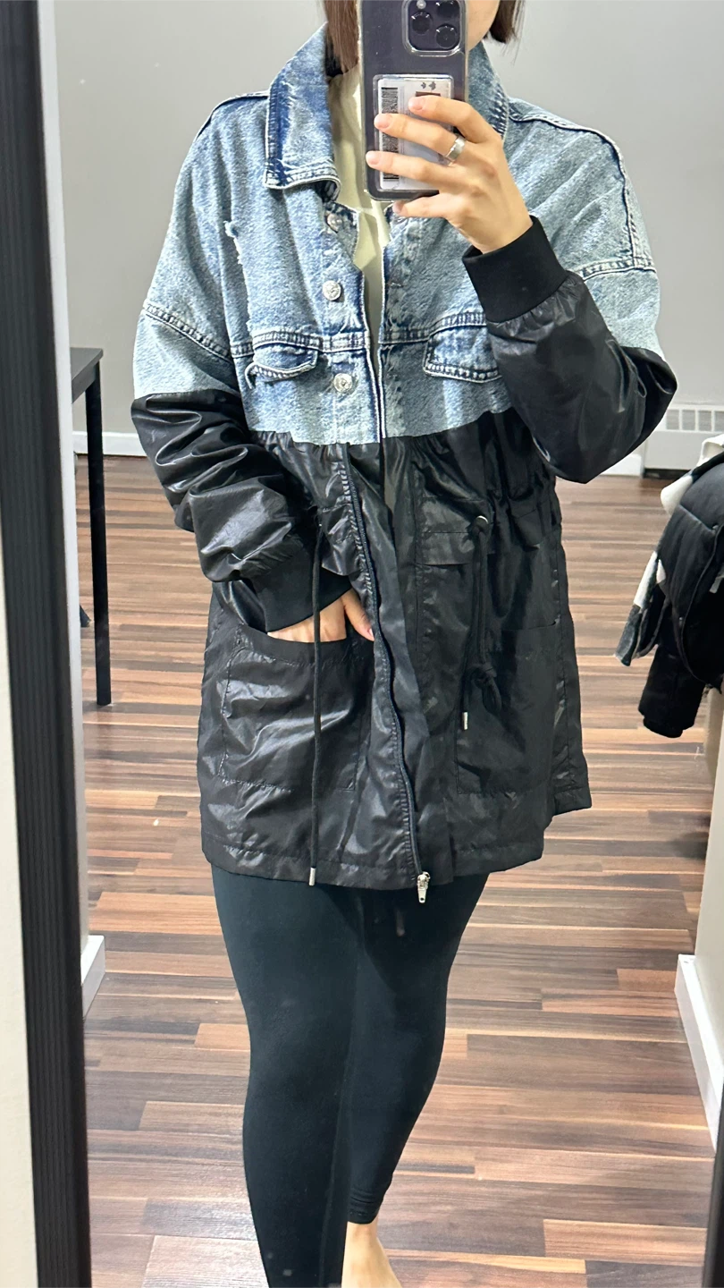 Denim & Black Panel Jacket - photo 2