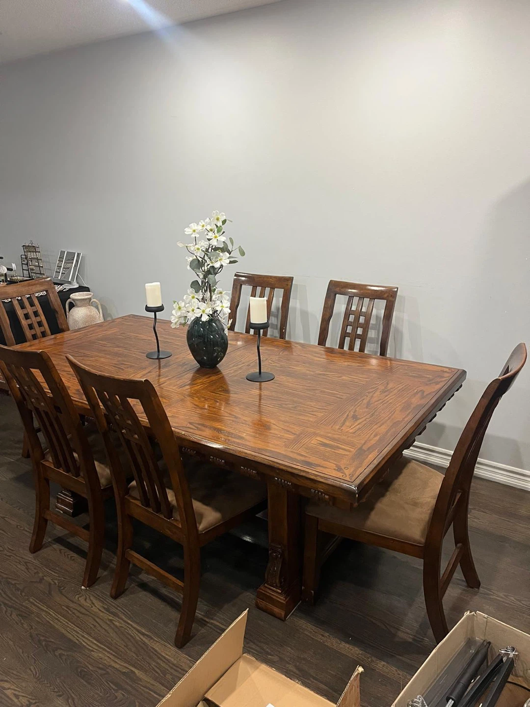 Dining Table with 6 Chairs - Solid Wood