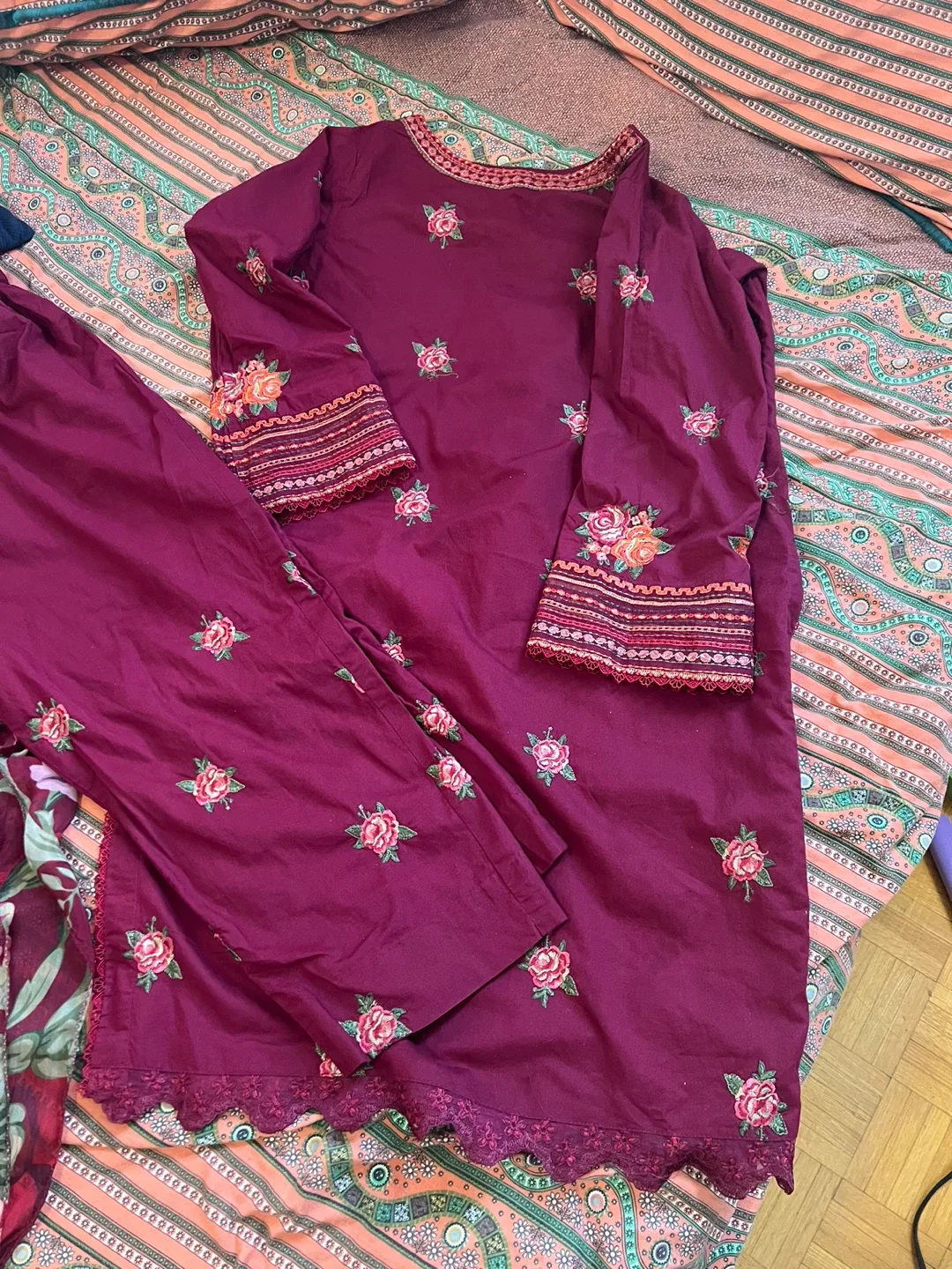 Embroidered Maroon Suit thumbnail