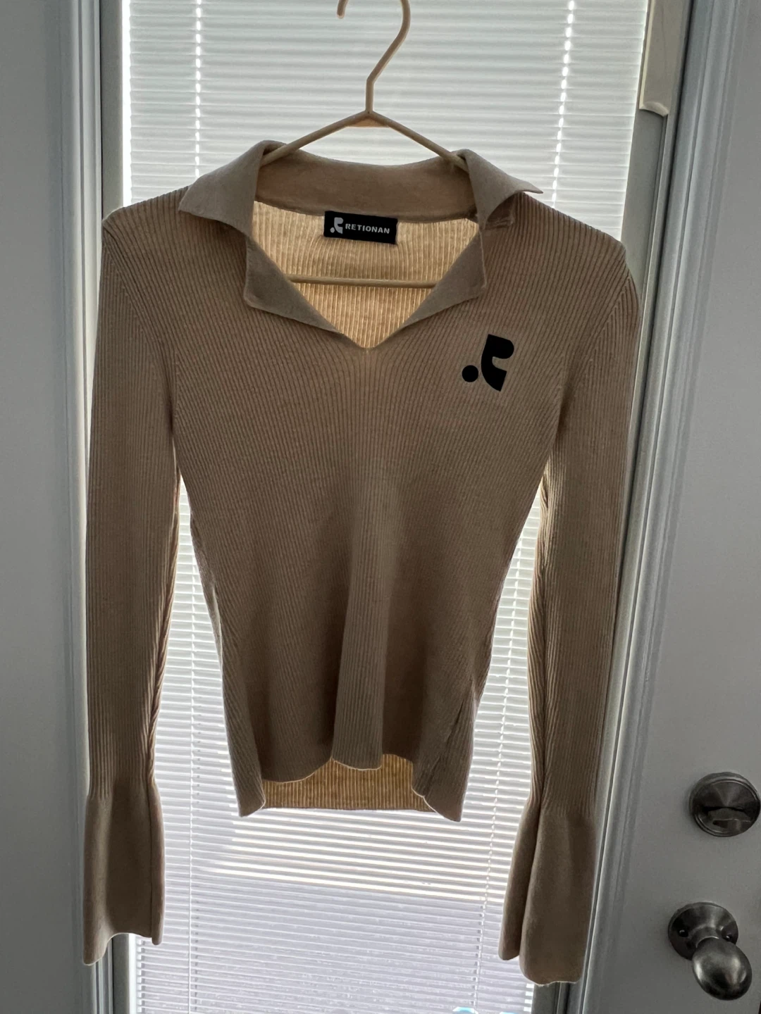 RETIONAN Beige Long Sleeve Top