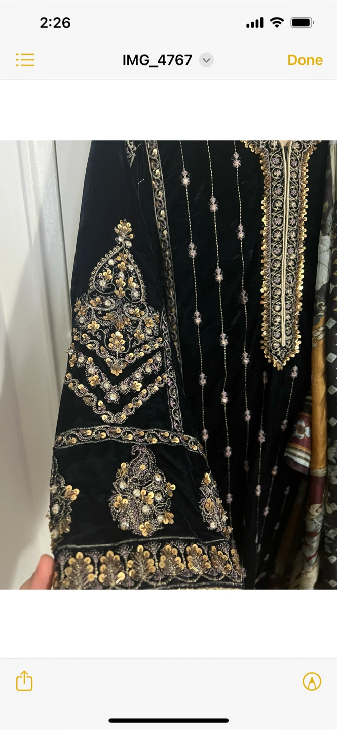 Black Velvet Embroidered Suit