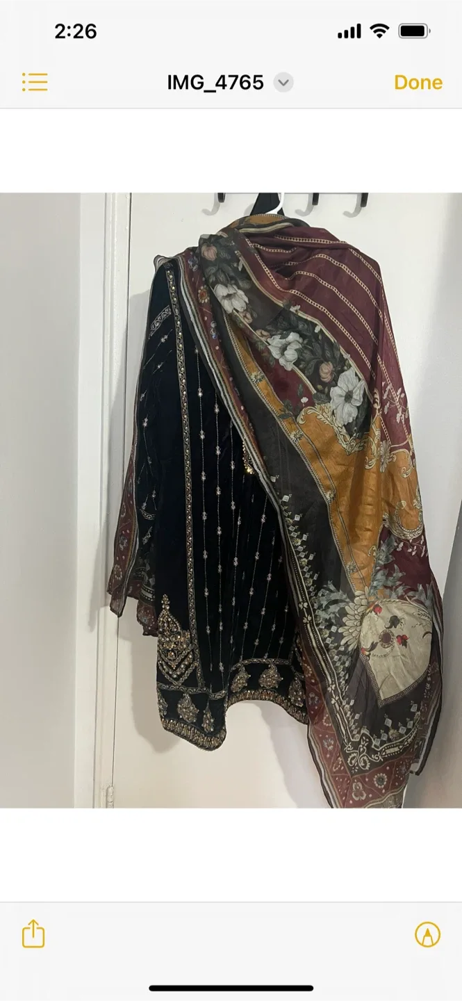 Black Velvet Embroidered Suit image indicator(2)