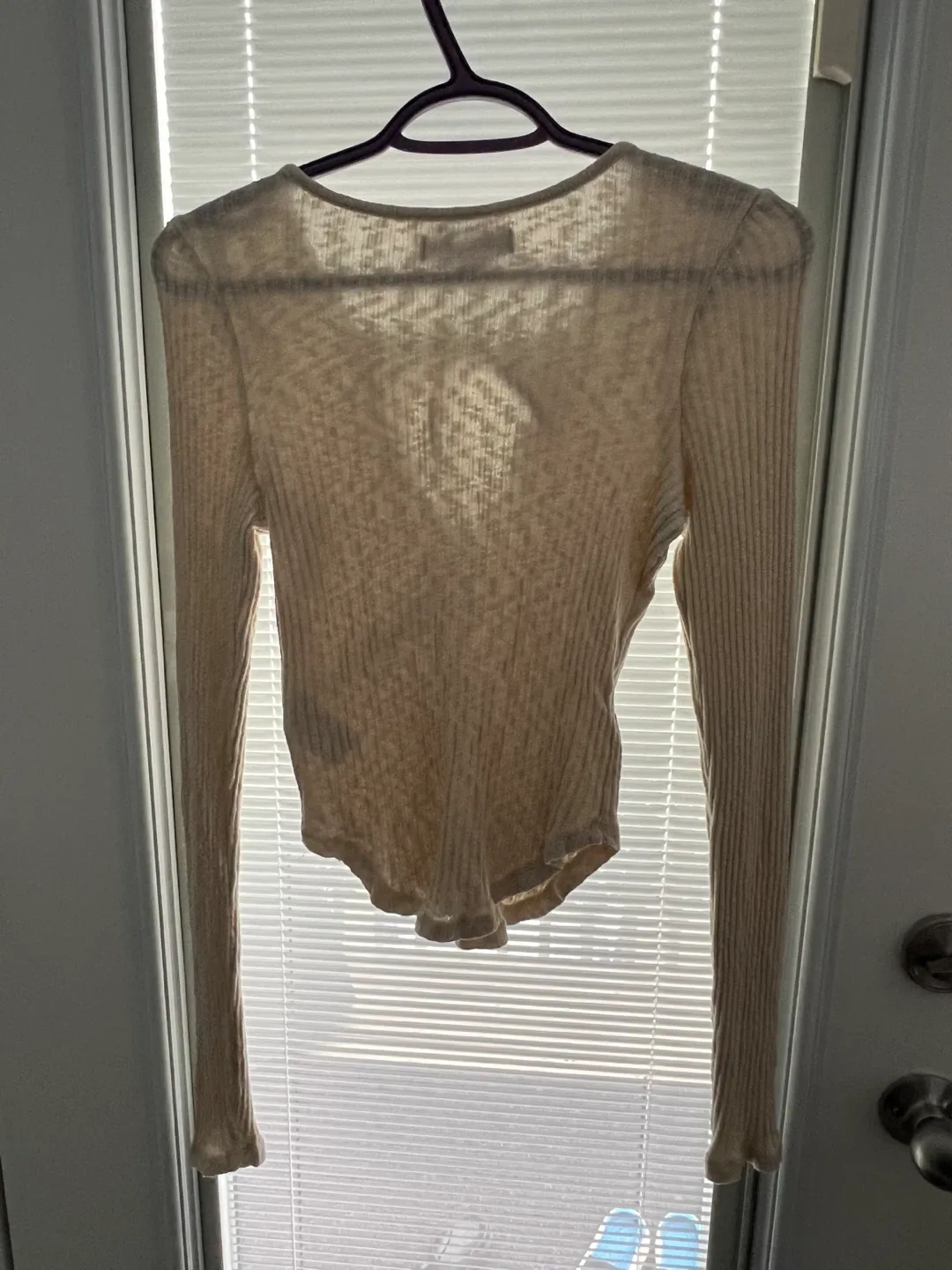 Urban Outfitters Ribbed Long Sleeve Top - Size L image indicator(4)