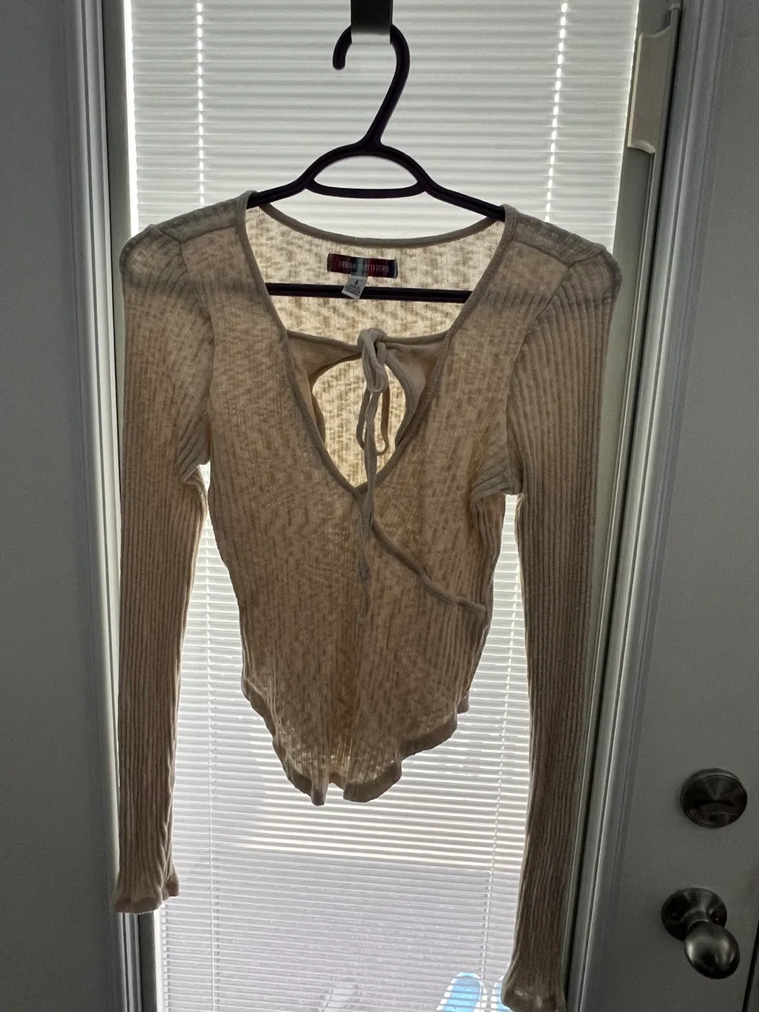 Urban Outfitters Ribbed Long Sleeve Top - Size L image indicator(3)