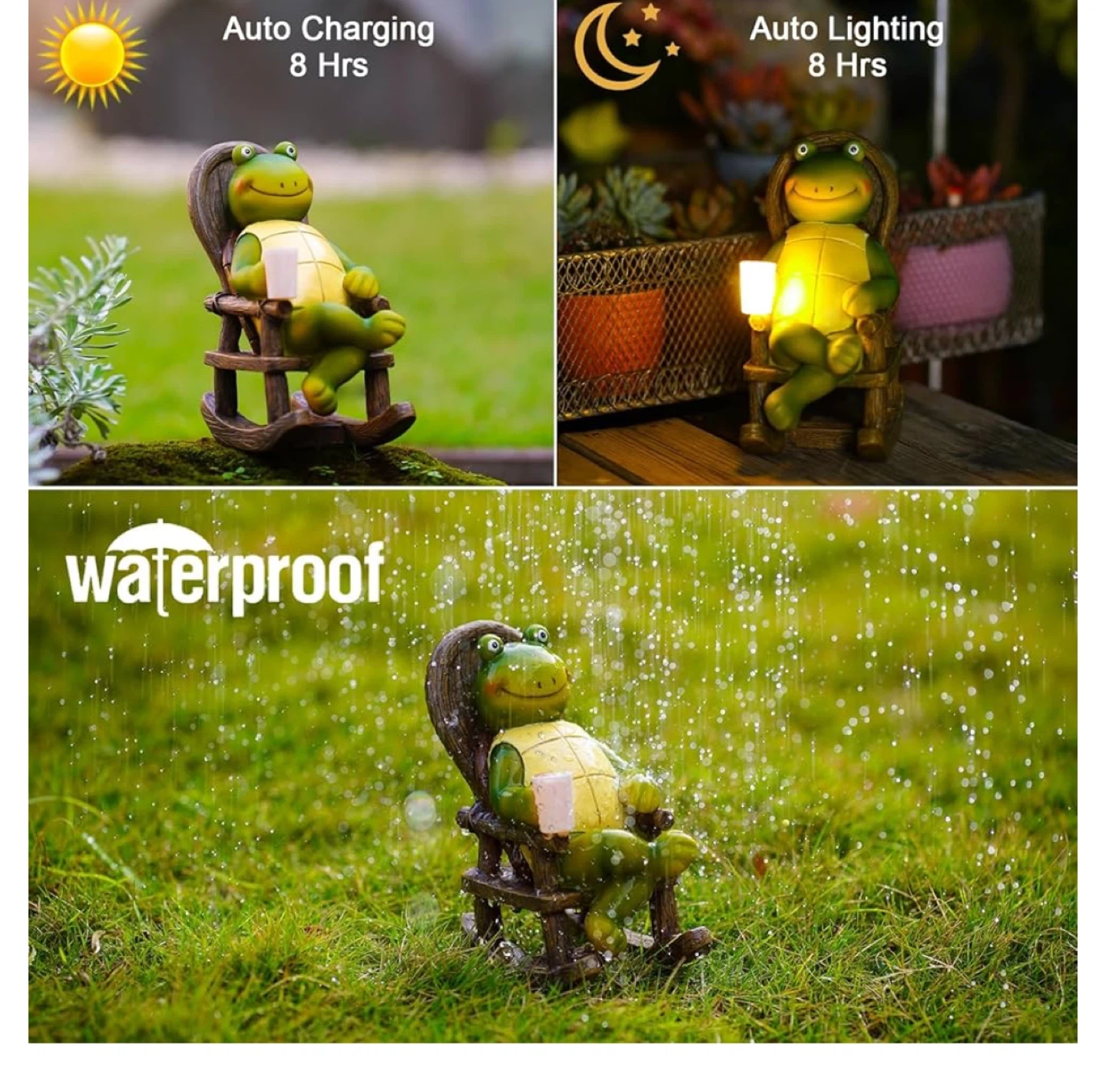 Nacome Turtle solar outdoor figurine 2 pieces - photo 5