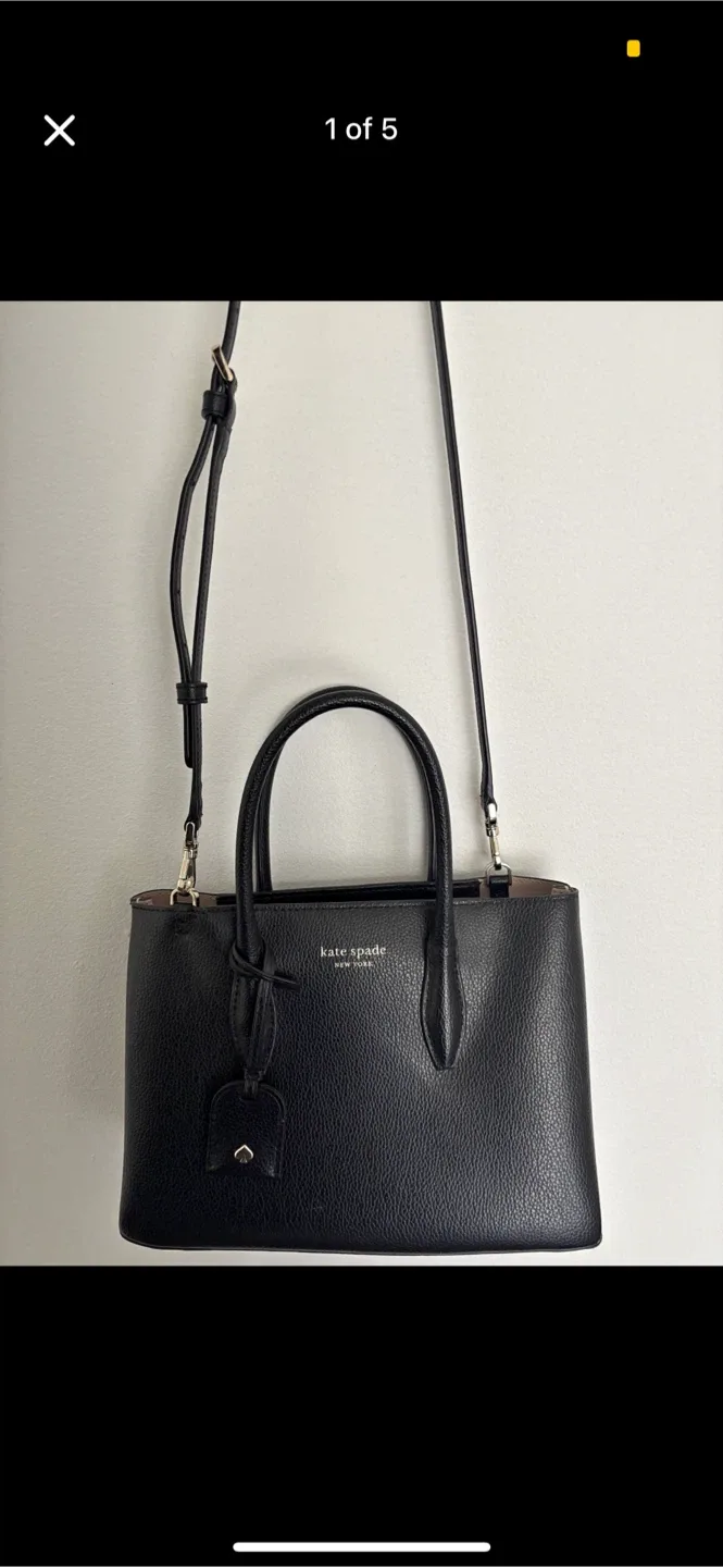 Kate Spade Black Leather Satchel image indicator(2)