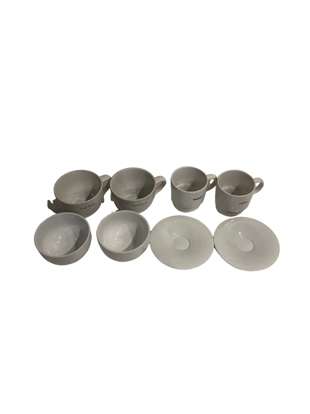 White Ceramic Coffee Cup Set