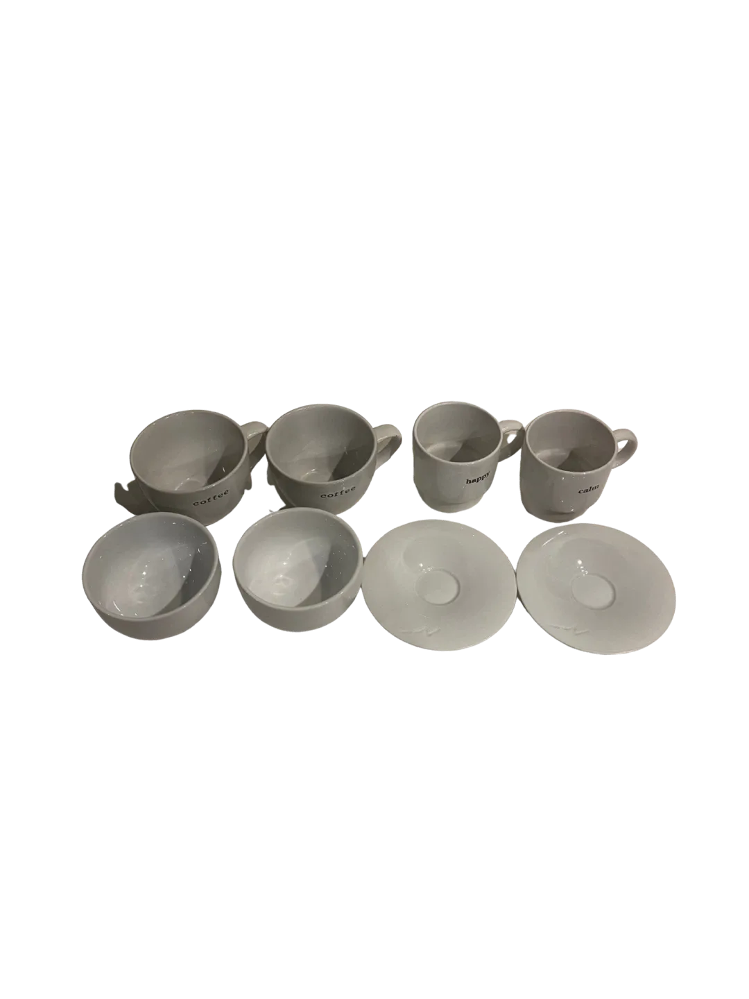 White Ceramic Coffee Cup Set
