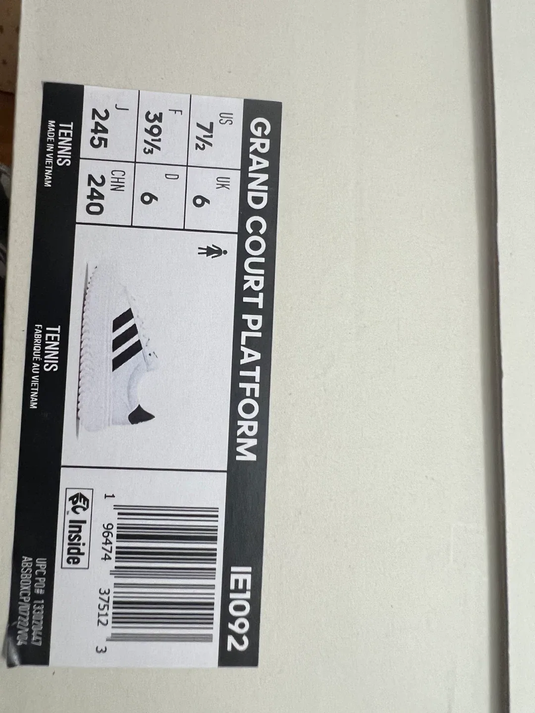 Adidas Grand Court Platform White Sneakers - Size 7.5 image indicator(4)