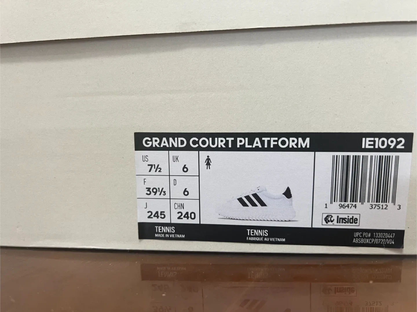 Adidas Grand Court Platform White Sneakers - Size 7.5 image indicator(3)