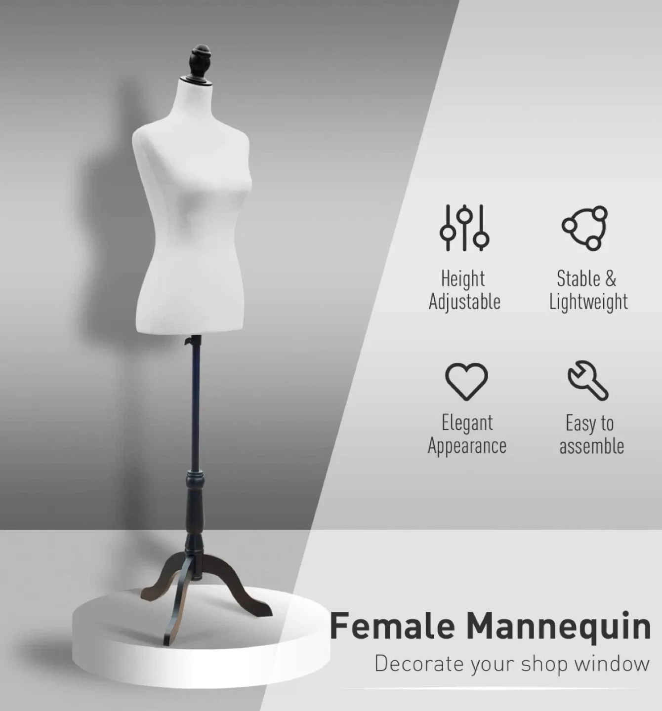 Female Mannequin, Adjustable Height image indicator(4)