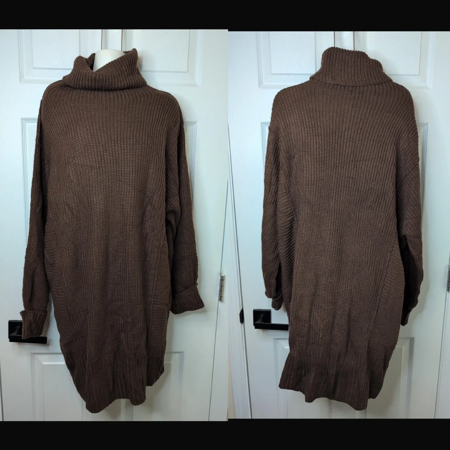 NEW! BTFBM Knit Turtleneck Drop Shoulder Sweater Dress - XL image indicator(4)