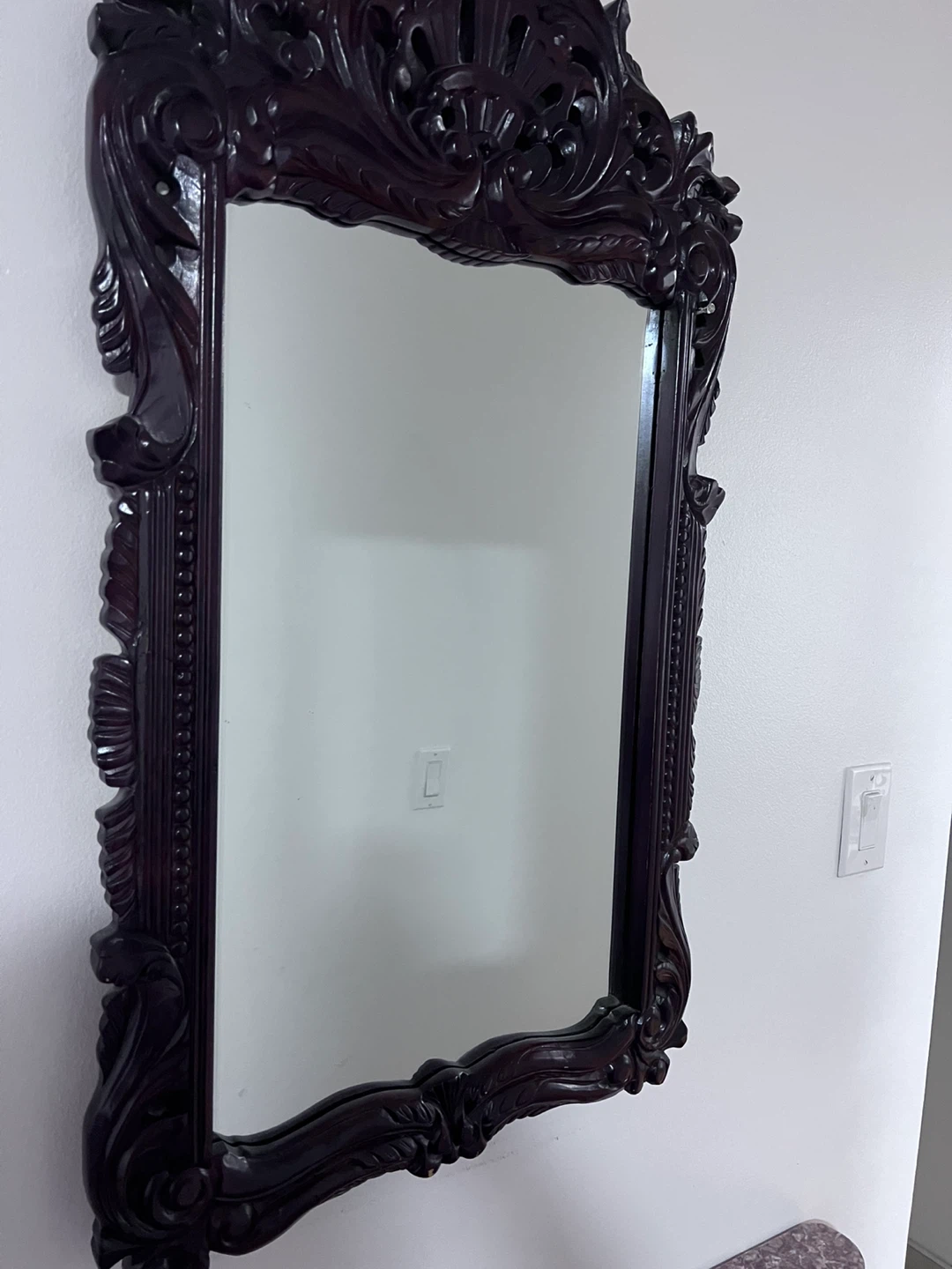 Antique Style Marble Top Entryway Table & Mirror - photo 3