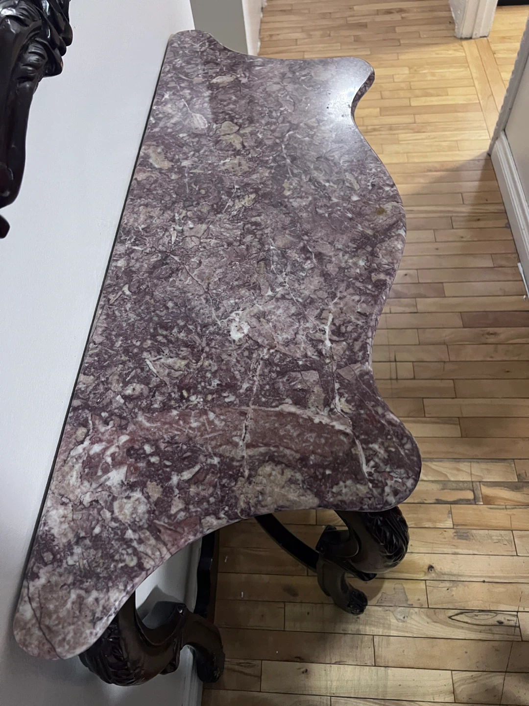 Antique Style Marble Top Entryway Table & Mirror - photo 2