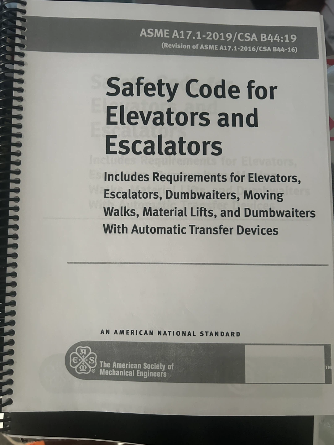 Safety Code for Elevators and Escalators