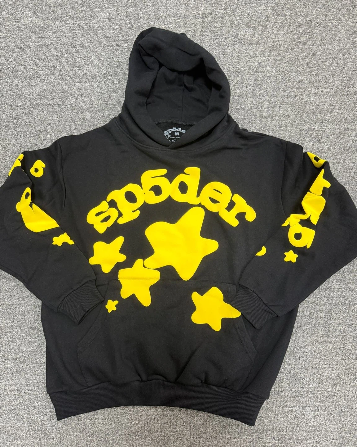 Sp5der Black and Yellow Hoodie, Size S - photo 3