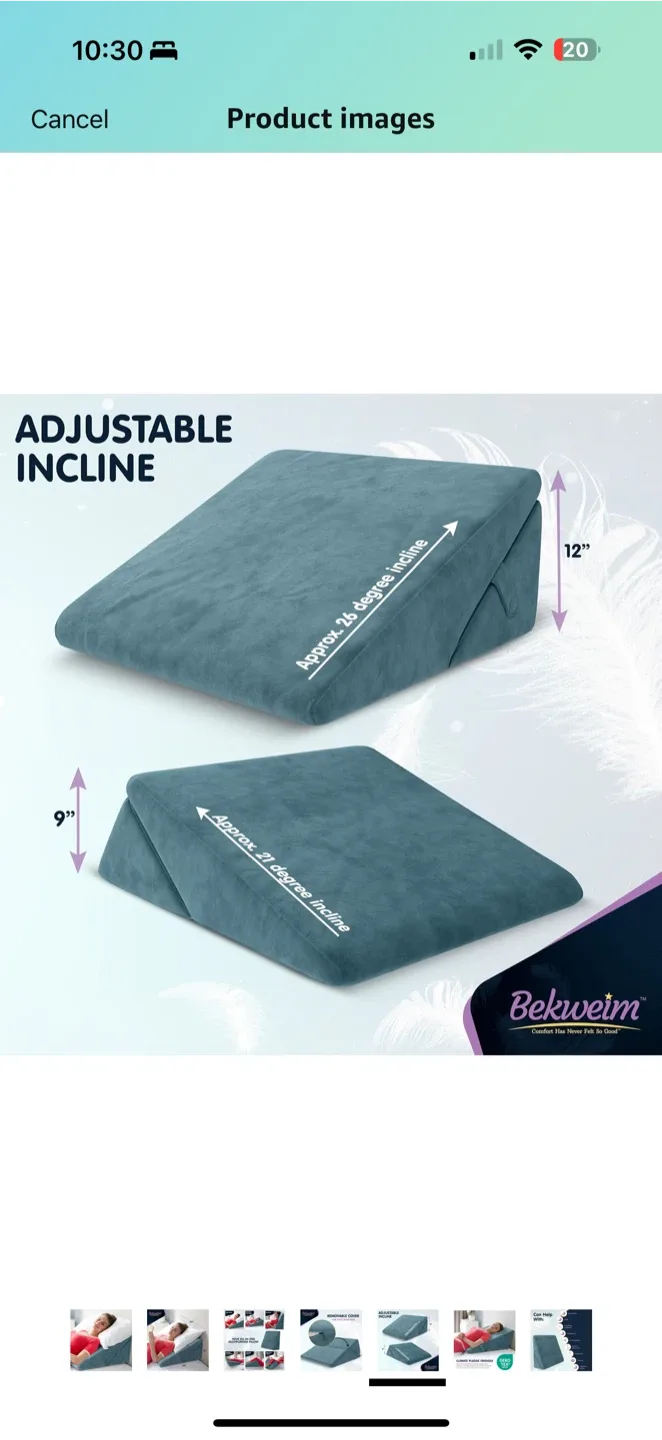 Bekweim Wedge Pillow – Adjustable Bed & Back Support Cushion 🛏️ image indicator(3)