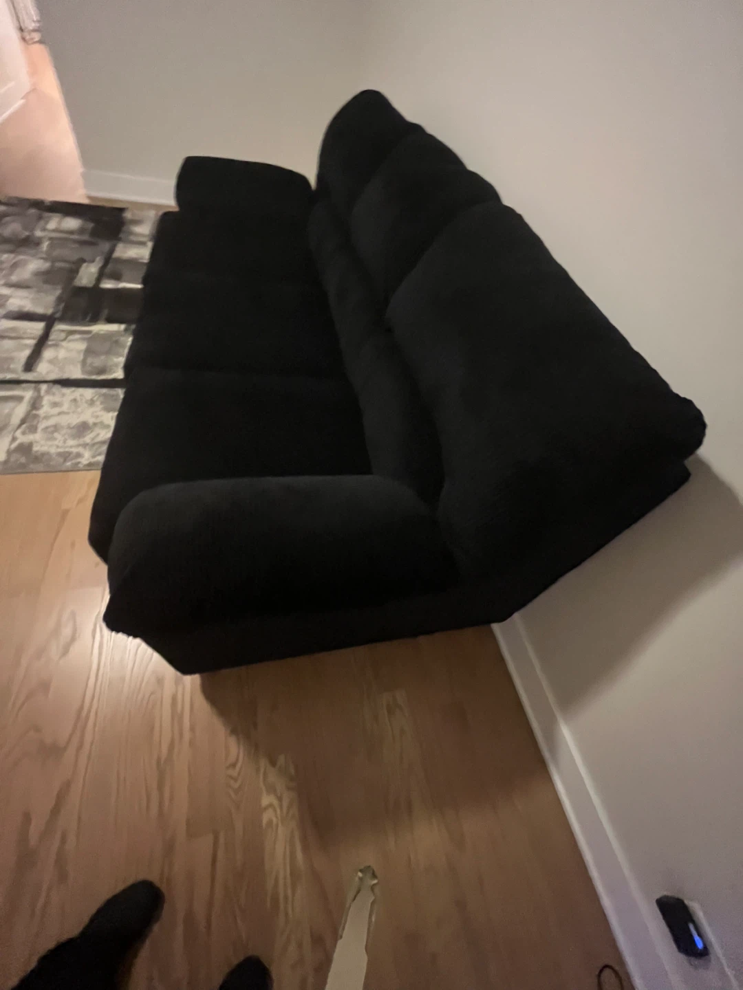 Simplejoy Black 3-Seater Sofa