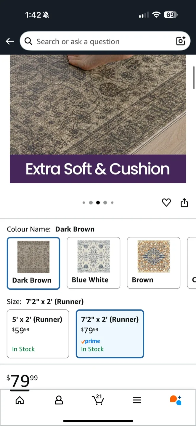 DEXI Anti-Fatigue Runner Rug 7’2” x 2’ – Dark Brown image indicator(3)