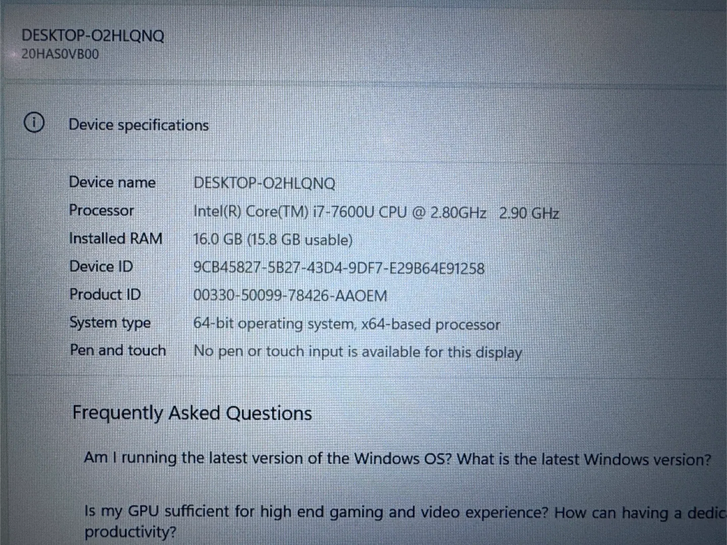 Lenovo T570 I7-7th. 16/256GB. Win 11. 15.6" image indicator(10)