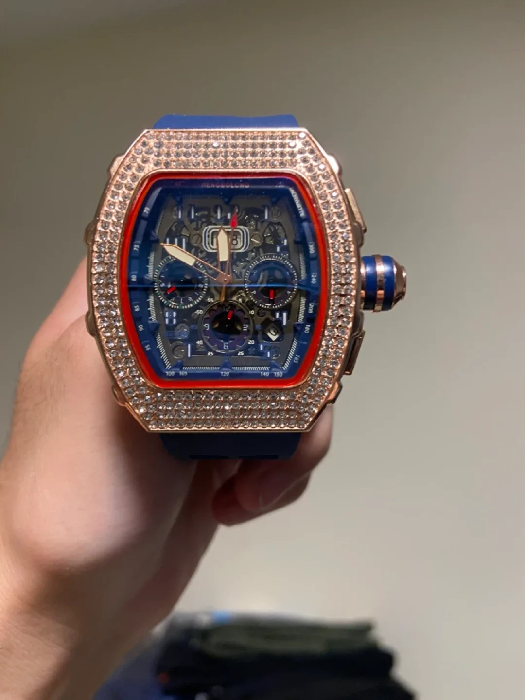 Hengbolong Men's Watch - Blue and Rose Gold image indicator(2)